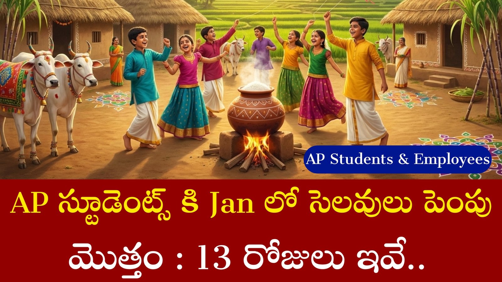 AP Schools 13 Days Holidays in January Month